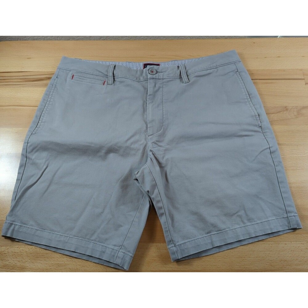 Untuckit Bermuda Chino Shorts Mens 36 Gray Pockets Cotton Blend